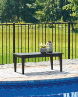 Hyland wave Black Outdoor Coffee Table from Ashley Furniture - Luna Furniture