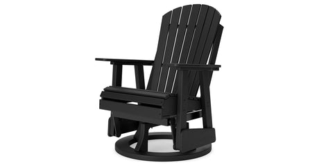 Hyland wave Black Outdoor Swivel Glider Chair from Ashley Furniture - Luna Furniture