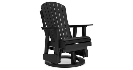 Hyland wave Black Outdoor Swivel Glider Chair from Ashley Furniture - Luna Furniture
