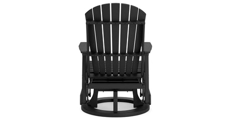 Hyland wave Black Outdoor Swivel Glider Chair from Ashley Furniture - Luna Furniture
