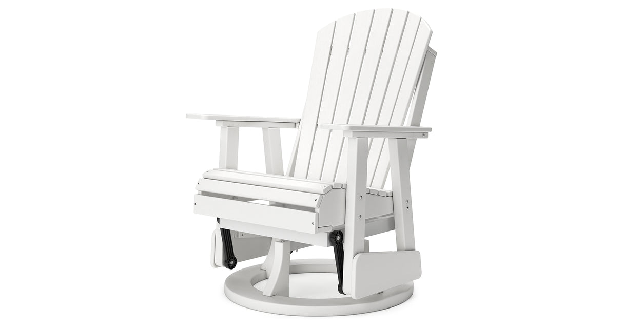 Hyland wave White Outdoor Swivel Glider Chair from Ashley Furniture - Luna Furniture