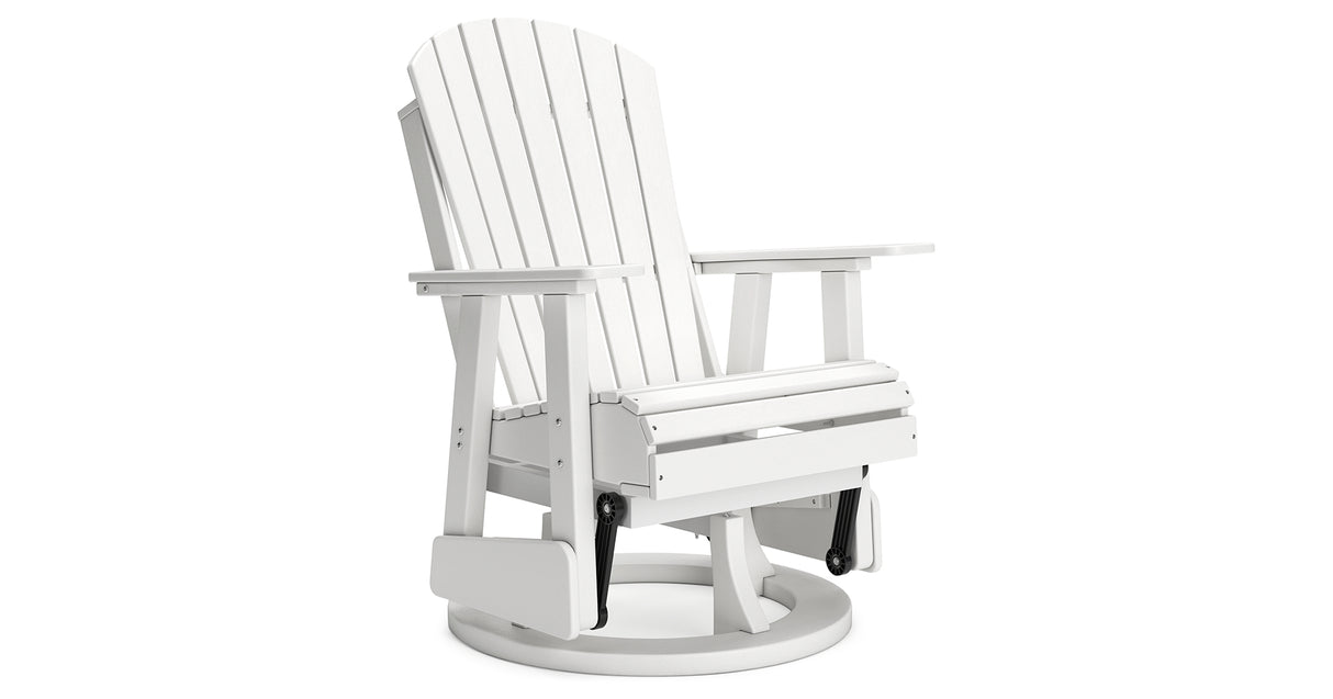 Hyland wave White Outdoor Swivel Glider Chair from Ashley Furniture - Luna Furniture