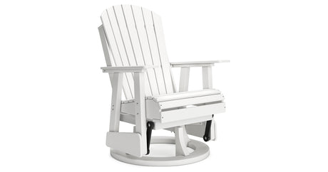 Hyland wave White Outdoor Swivel Glider Chair from Ashley Furniture - Luna Furniture