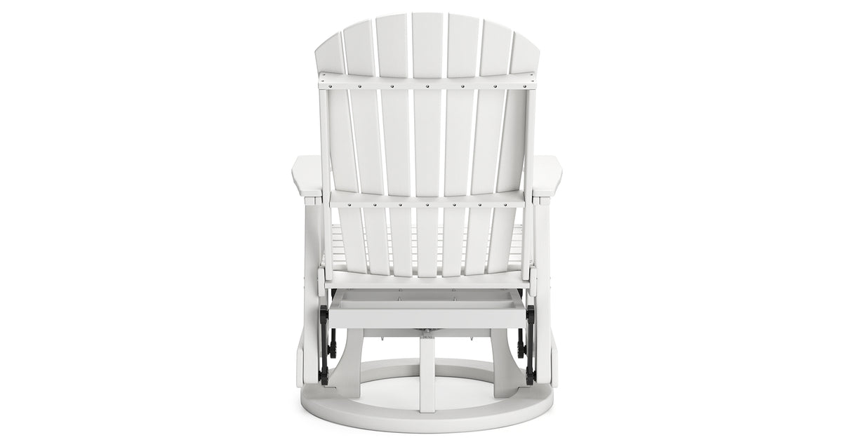 Hyland wave White Outdoor Swivel Glider Chair from Ashley Furniture - Luna Furniture