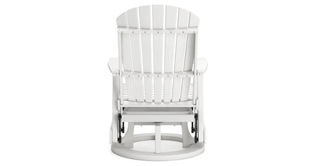 Hyland wave White Outdoor Swivel Glider Chair from Ashley Furniture - Luna Furniture