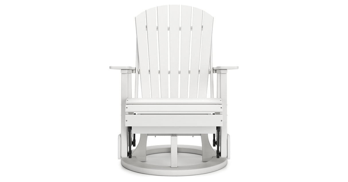 Hyland wave White Outdoor Swivel Glider Chair from Ashley Furniture - Luna Furniture