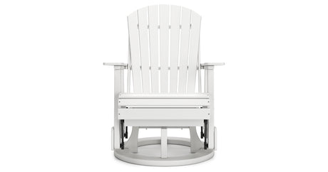 Hyland wave White Outdoor Swivel Glider Chair from Ashley Furniture - Luna Furniture