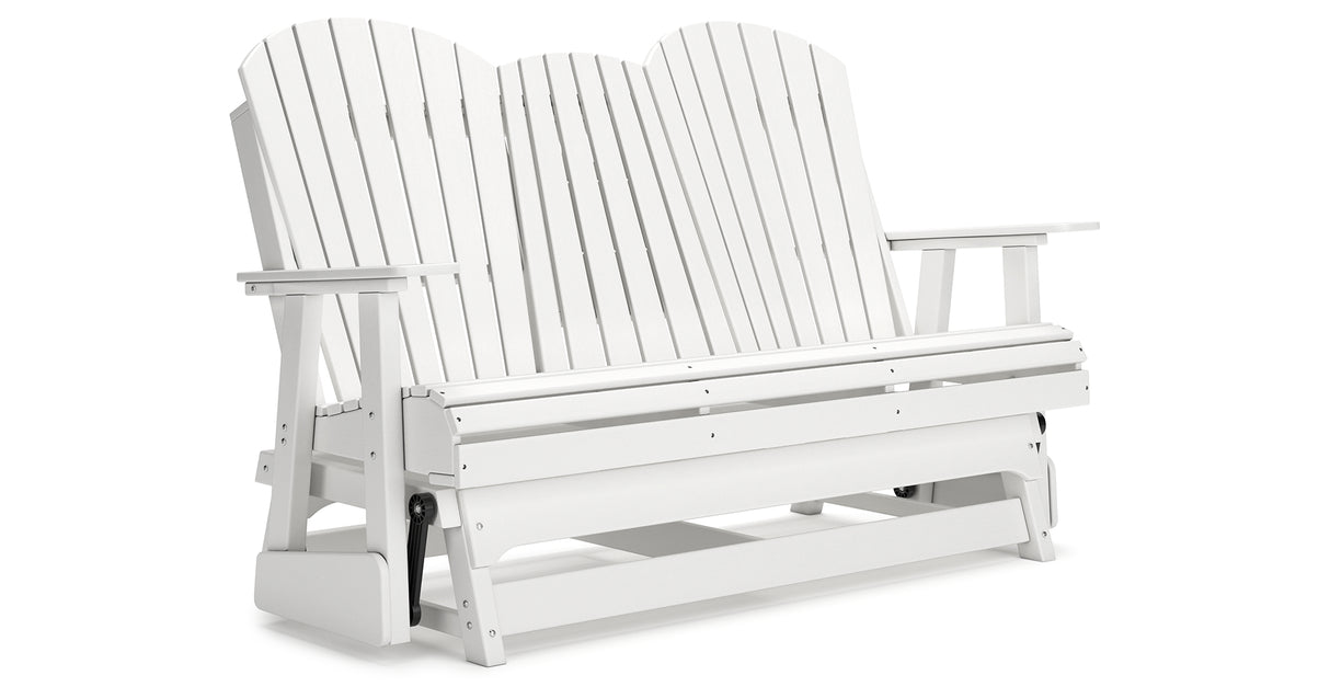 Hyland wave White Outdoor Glider Loveseat from Ashley Furniture - Luna Furniture