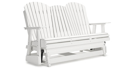 Hyland wave White Outdoor Glider Loveseat from Ashley Furniture - Luna Furniture