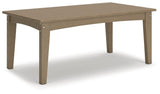 Hyland Wave Driftwood Outdoor Coffee Table from Ashley Furniture - Luna Furniture