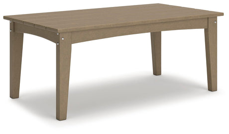 Hyland Wave Driftwood Outdoor Coffee Table from Ashley Furniture - Luna Furniture