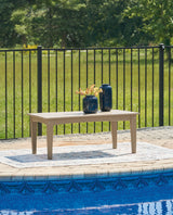 Hyland Wave Driftwood Outdoor Coffee Table from Ashley Furniture - Luna Furniture
