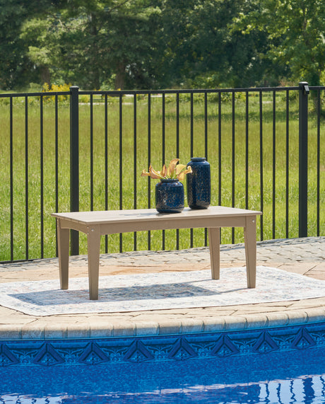 Hyland Wave Driftwood Outdoor Coffee Table from Ashley Furniture - Luna Furniture