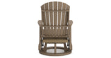 Hyland wave Driftwood Outdoor Swivel Glider Chair from Ashley Furniture - Luna Furniture