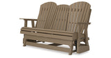 Hyland wave Driftwood Outdoor Glider Loveseat from Ashley Furniture - Luna Furniture