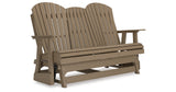 Hyland wave Driftwood Outdoor Glider Loveseat from Ashley Furniture - Luna Furniture