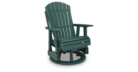 Shell Beach Green Outdoor Swivel Glider Chair from Ashley Furniture - Luna Furniture