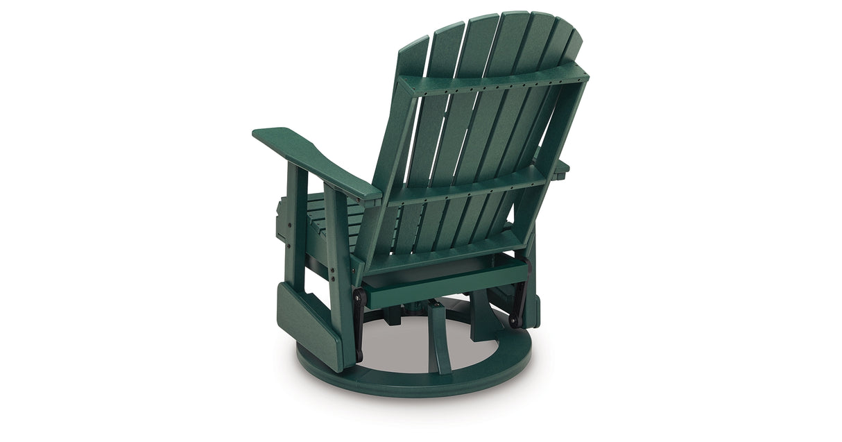 Shell Beach Green Outdoor Swivel Glider Chair from Ashley Furniture - Luna Furniture