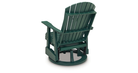 Shell Beach Green Outdoor Swivel Glider Chair from Ashley Furniture - Luna Furniture