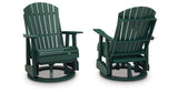 Shell Beach Green Outdoor Swivel Glider Chair from Ashley Furniture - Luna Furniture