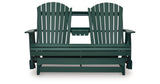 Shell Beach Green Outdoor Loveseat Glider from Ashley Furniture - Luna Furniture