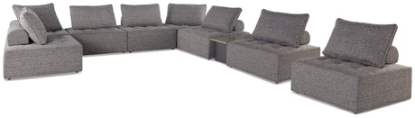 Bree Zee 8-Piece Outdoor Sectional with Lounge Chair in Brown from Ashley Furniture - Luna Furniture