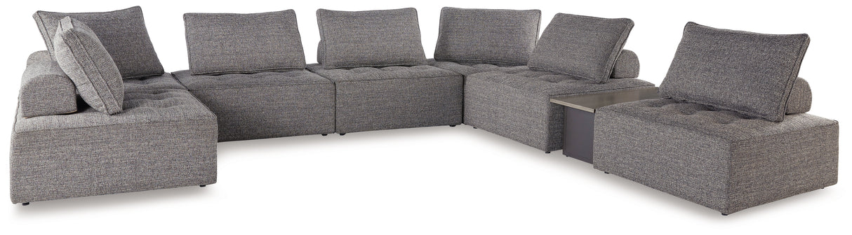 Bree Zee 8-Piece Outdoor Sectional with Lounge Chair in Brown from Ashley Furniture - Luna Furniture