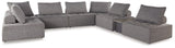 Bree Zee 8-Piece Outdoor Sectional with Lounge Chair in Brown from Ashley Furniture - Luna Furniture