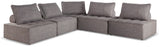Bree Zee Brown 5-Piece Outdoor Modular Seating from Ashley - Luna Furniture
