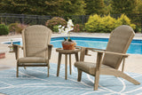 Marina Sun 2 Adirondack Chairs with End table in Beige from Ashley Furniture - Luna Furniture