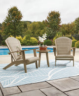 Marina Sun 2 Adirondack Chairs with End table in Beige from Ashley Furniture - Luna Furniture