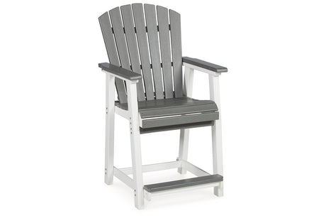 Transville Gray/White Outdoor Counter Height Dining Table with 4 Barstools from Ashley - Luna Furniture