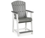 Transville Outdoor Counter Height Dining Table and 4 Barstools in Gray/White from Ashley - Luna Furniture