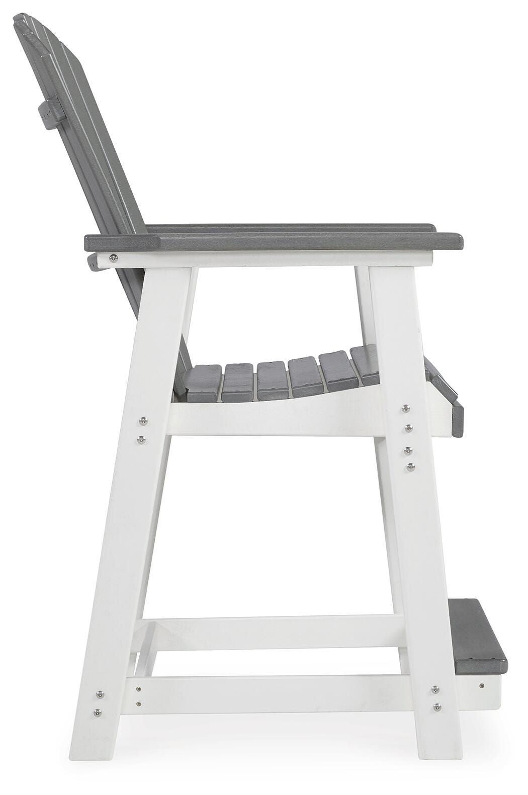 Transville Gray/White Outdoor Counter Height Barstool from Ashley Furniture - Luna Furniture