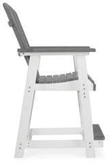 Transville Gray/White Outdoor Counter Height Barstool from Ashley Furniture - Luna Furniture