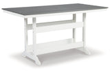 Transville Gray/White Outdoor Counter Height Dining Table with 4 Barstools from Ashley - Luna Furniture