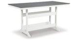 Transville Outdoor Counter Height Dining Table and 4 Barstools in Gray/White from Ashley - Luna Furniture