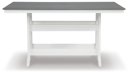 Transville Gray/White Outdoor Counter Height Dining Table from Ashley Furniture - Luna Furniture
