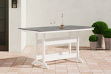 Transville Gray/White Outdoor Counter Height Dining Table from Ashley Furniture - Luna Furniture