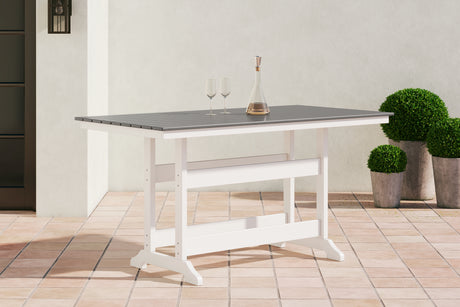 Transville Gray/White Outdoor Counter Height Dining Table from Ashley - Luna Furniture