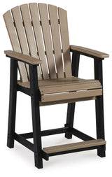 Fairen Trail Black/Driftwood Outdoor Counter Height Dining Table with 2 Barstools from Ashley Furniture - Luna Furniture