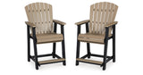 Fairen Trail Black/Driftwood Outdoor Counter Height Barstool from Ashley Furniture - Luna Furniture