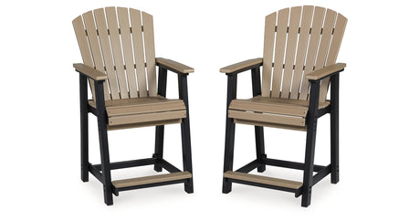 Fairen Trail Black/Driftwood Outdoor Counter Height Barstool from Ashley Furniture - Luna Furniture