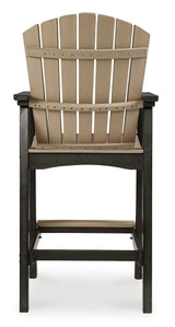 Fairen Trail Black/Driftwood Outdoor Counter Height Dining Table with 2 Barstools from Ashley Furniture - Luna Furniture