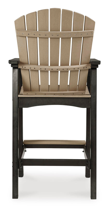 Fairen Trail Black/Driftwood Outdoor Counter Height Dining Table with 2 Barstools from Ashley Furniture - Luna Furniture