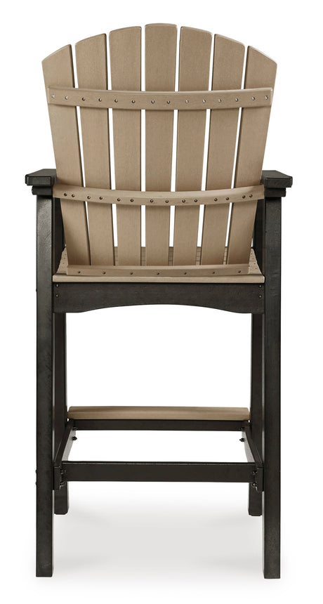 Fairen Trail Black/Driftwood Outdoor Counter Height Dining Table with 2 Barstools from Ashley - Luna Furniture