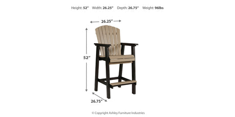 Fairen Trail Black/Driftwood Barstool from Ashley Furniture - Luna Furniture
