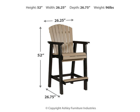 Fairen Trail Black/Driftwood Barstool from Ashley Furniture - Luna Furniture