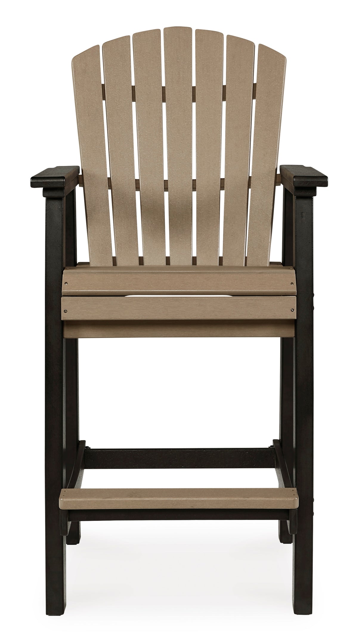 Fairen Trail Black/Driftwood Outdoor Counter Height Dining Table with 2 Barstools from Ashley Furniture - Luna Furniture