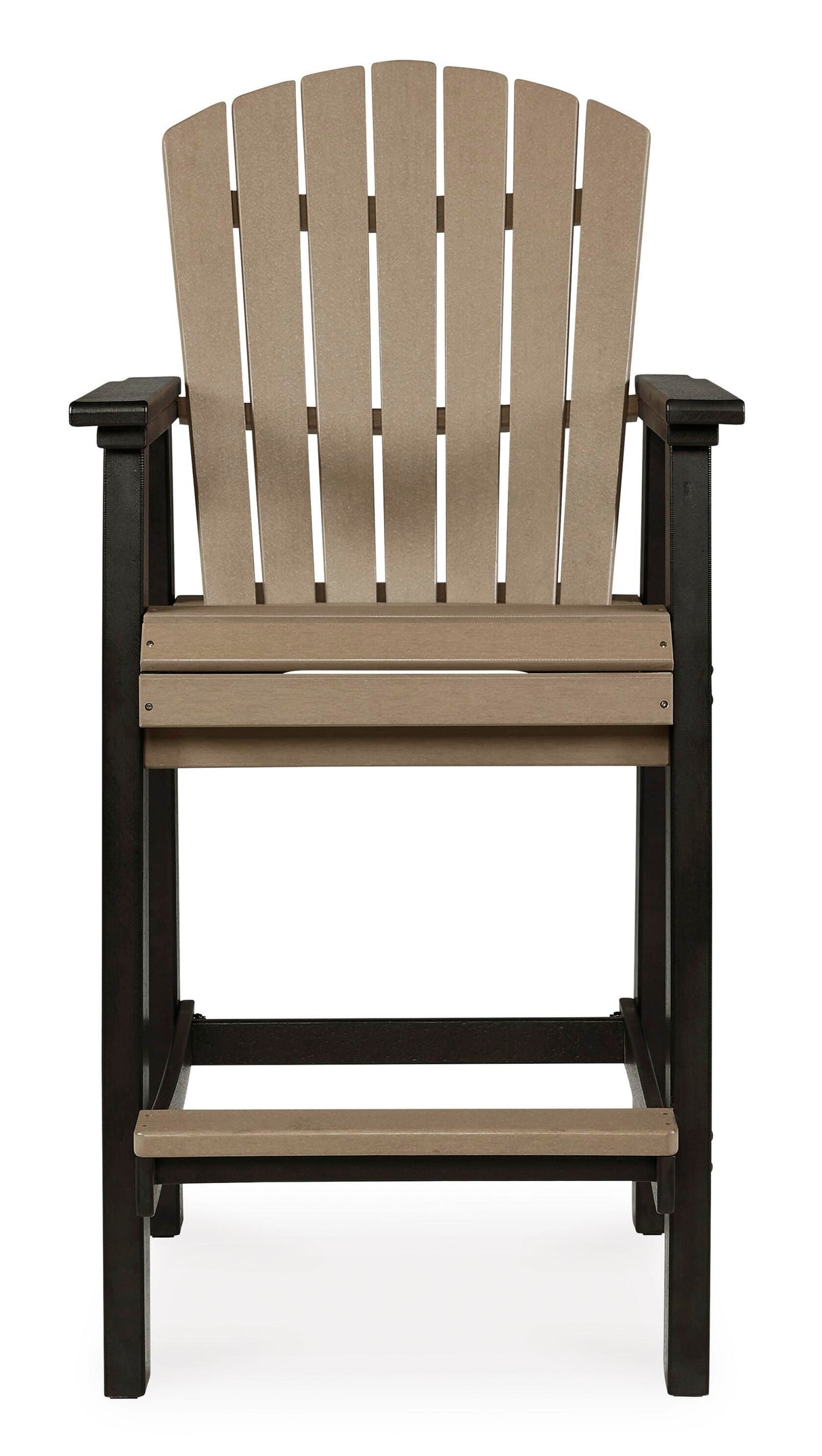 Fairen Trail Black/Driftwood Outdoor Counter Height Dining Table with 2 Barstools from Ashley Furniture - Luna Furniture